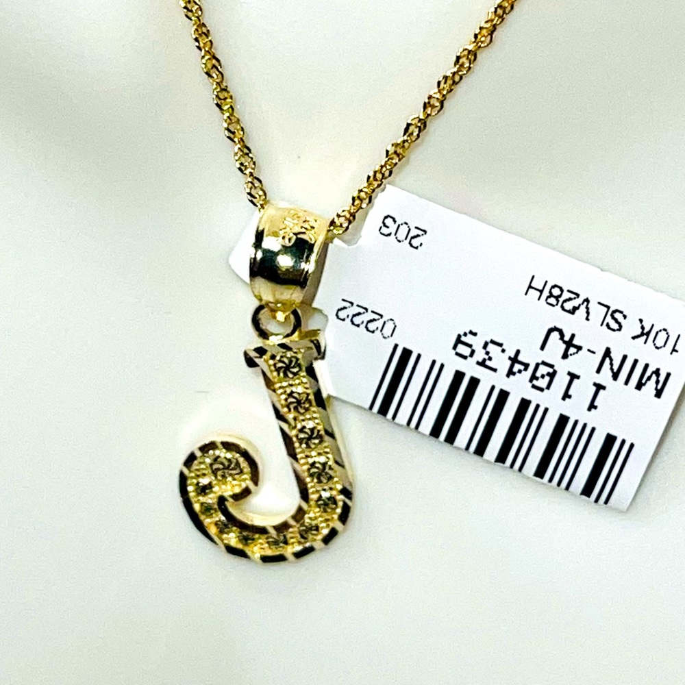 10k solid gold Initial J letter pendant NOT plated free appraisal included SALE